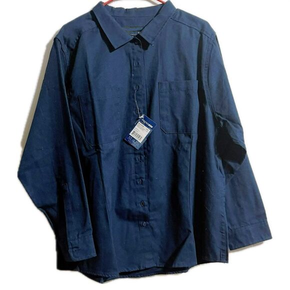 Knoss 360 Navy Women's Button-Up Shirt - Picture 1 of 4